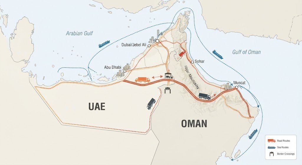 UAE to Oman Cargo Routes uae to oman cargo routes